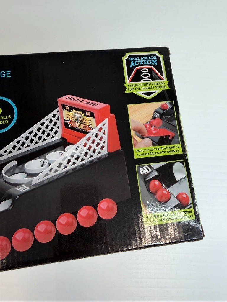 Sharper Image Desktop Arcade Shootout Challenge Game Play Collect Work Party Ni