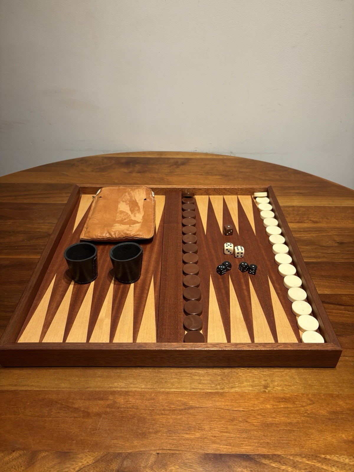 German Handmade Wooden Backgammon Set – Complete – Andreas Kölsch