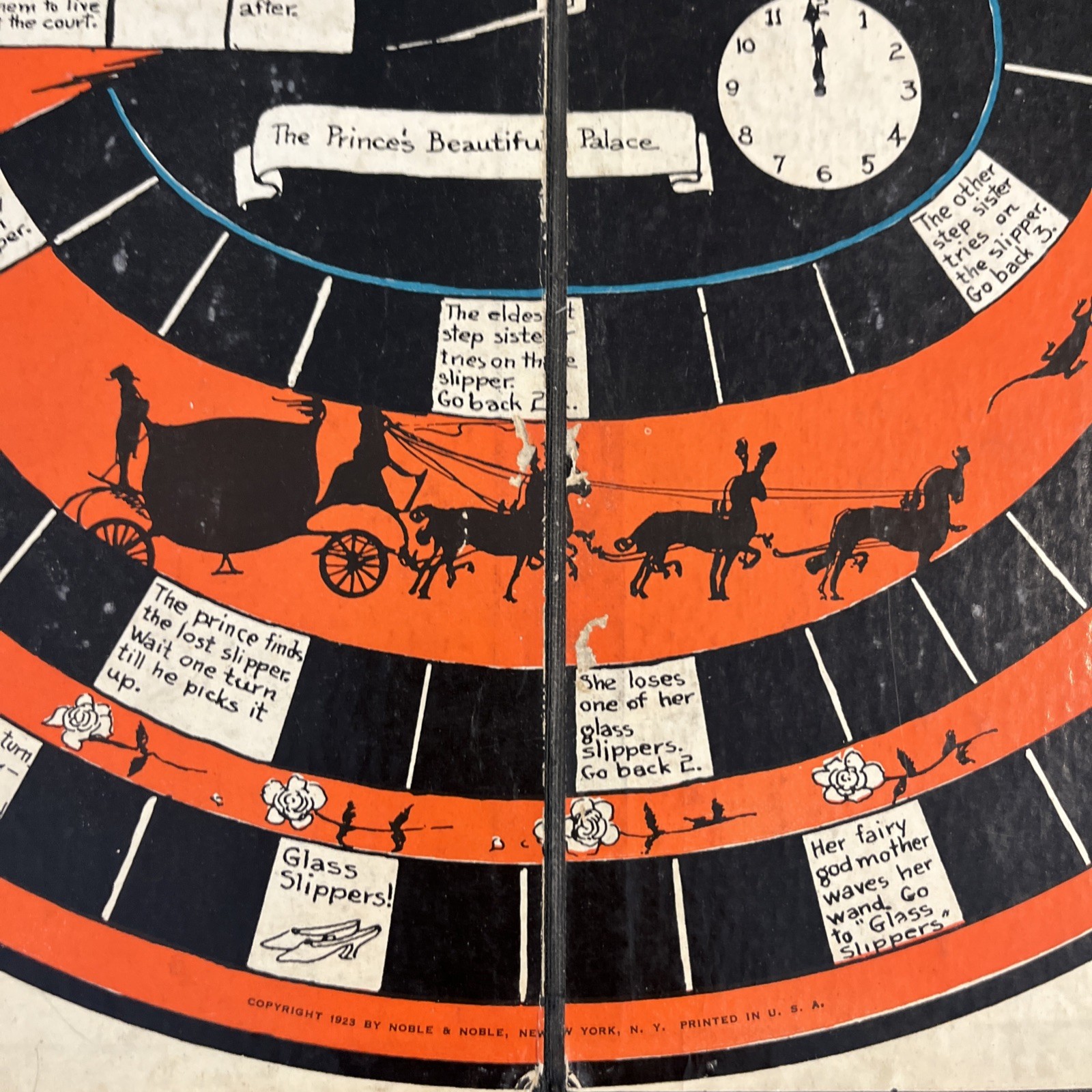 Antique Cinderella Game Board Part 1923 Noble & Noble Antique Toy
