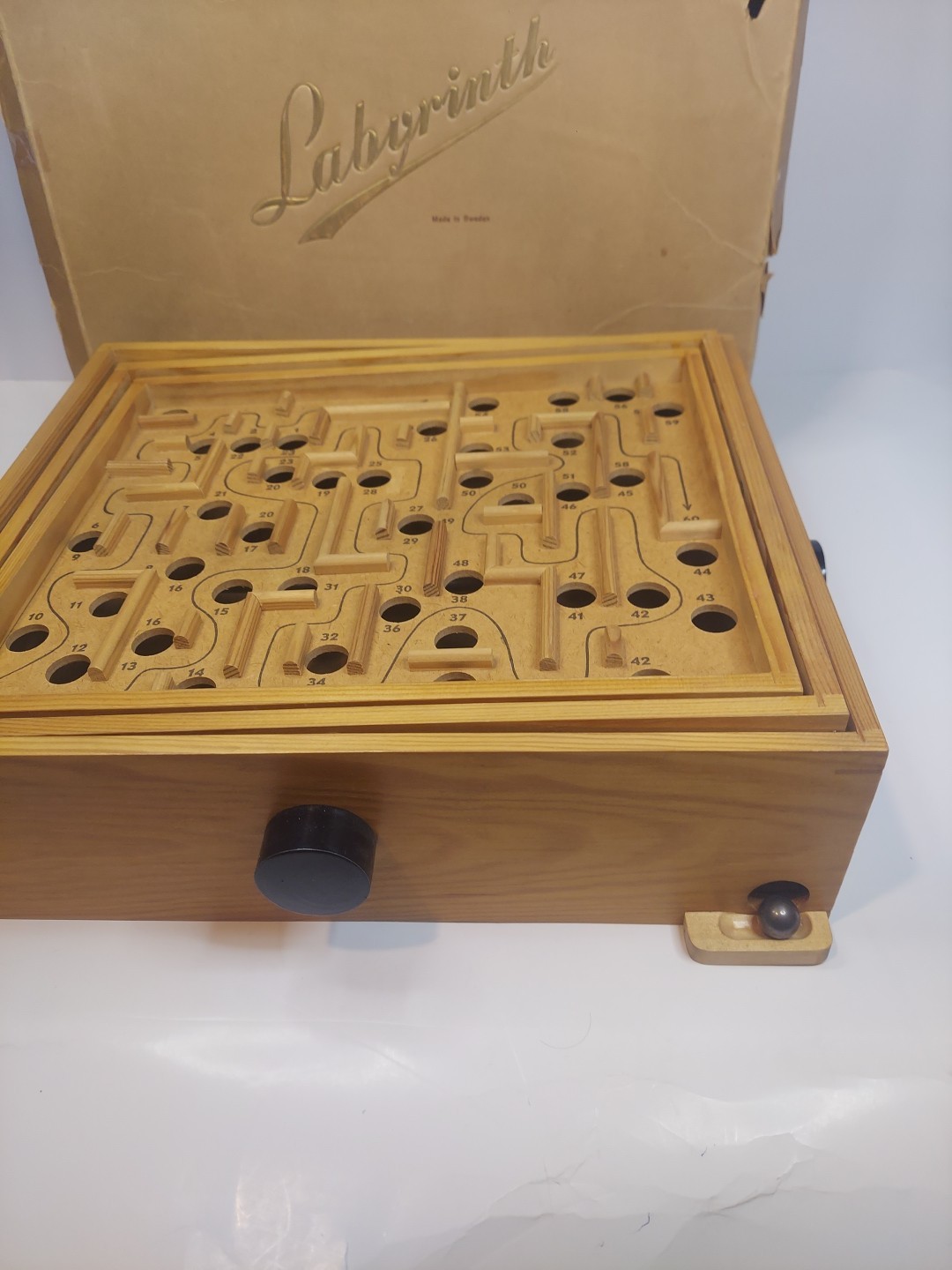 Vintage 1950 Brio Labyrinth Wooden Game with Original Box!!