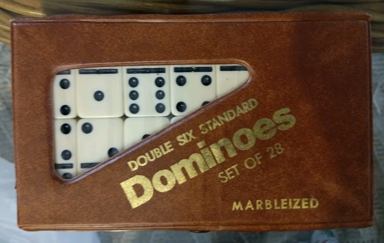 Dominoes Double 6 Six Standard Size Marbleized Tile Set Of 28