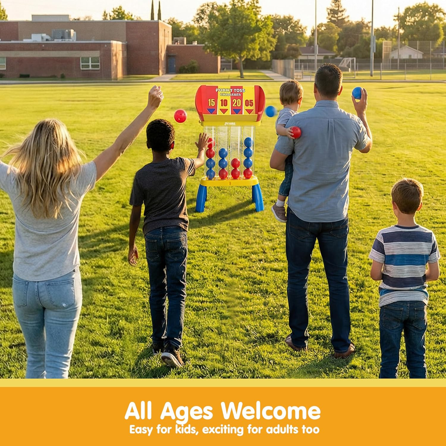 Giant 4-in-a-Row Floor Game – Toss & Score Strategy Yard Game for Kids & Adults