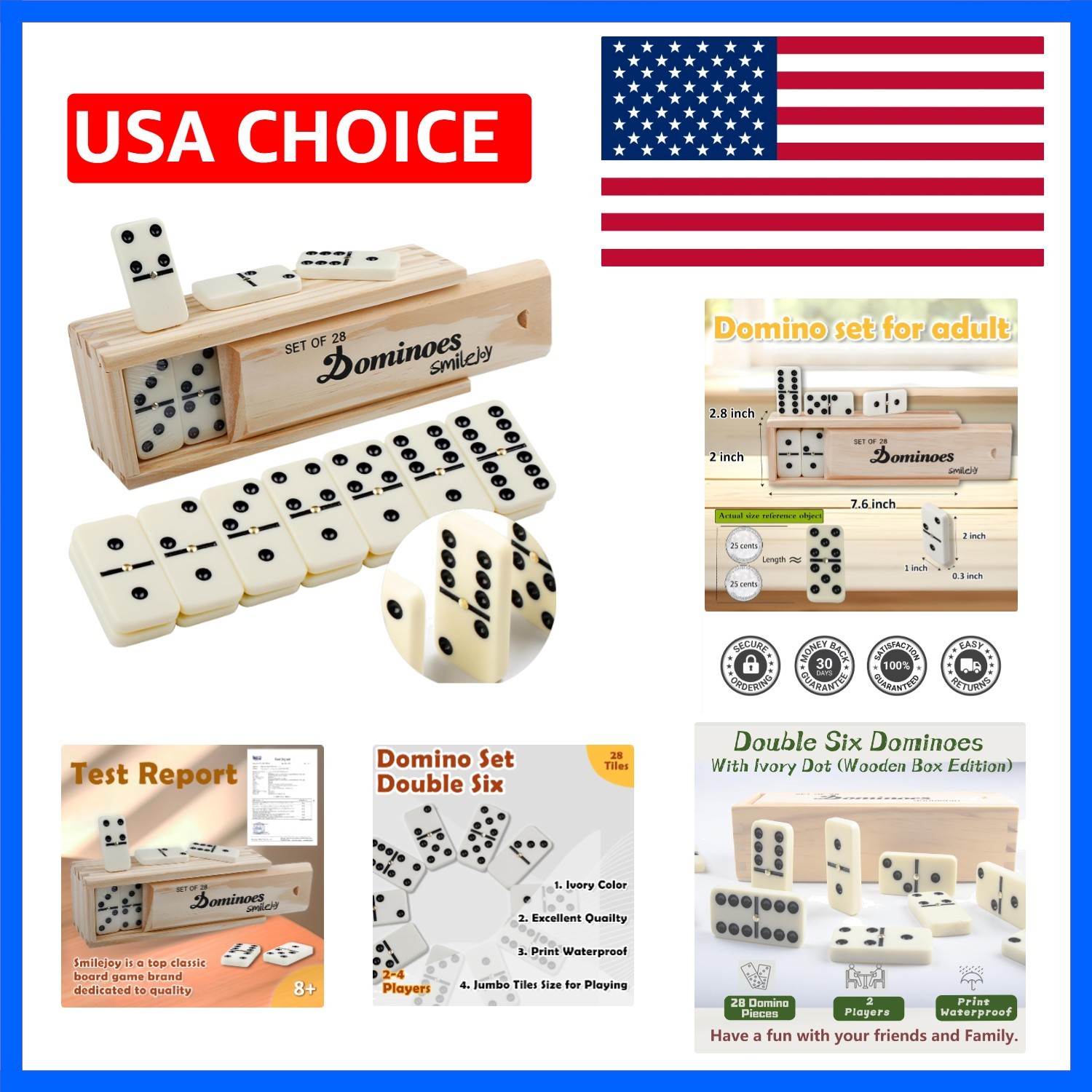 Dominoes Set for Adults, Domino Set for Classic Board Games, Double 6 Domino …