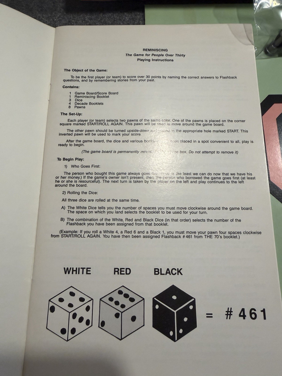 Reminiscing The Game For People Over Thirty 1989 Complete Vintage Board Game