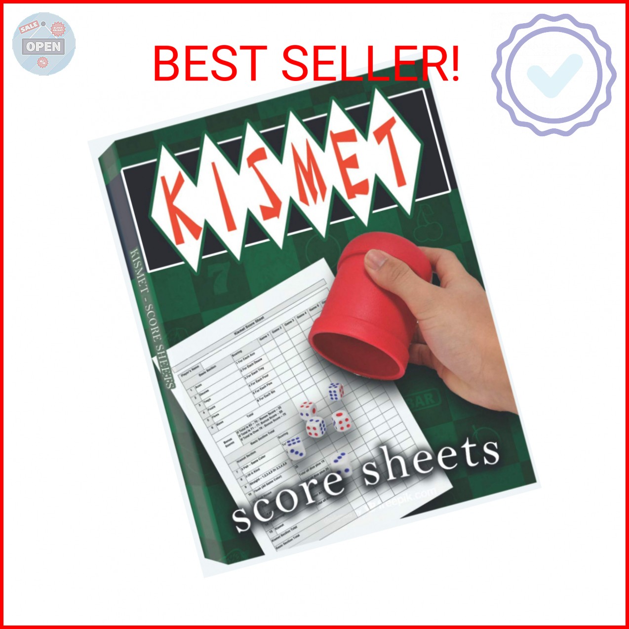 Kismet Score Sheets: 100 Kismet Score Pads, Kismet Dice Game Score Book