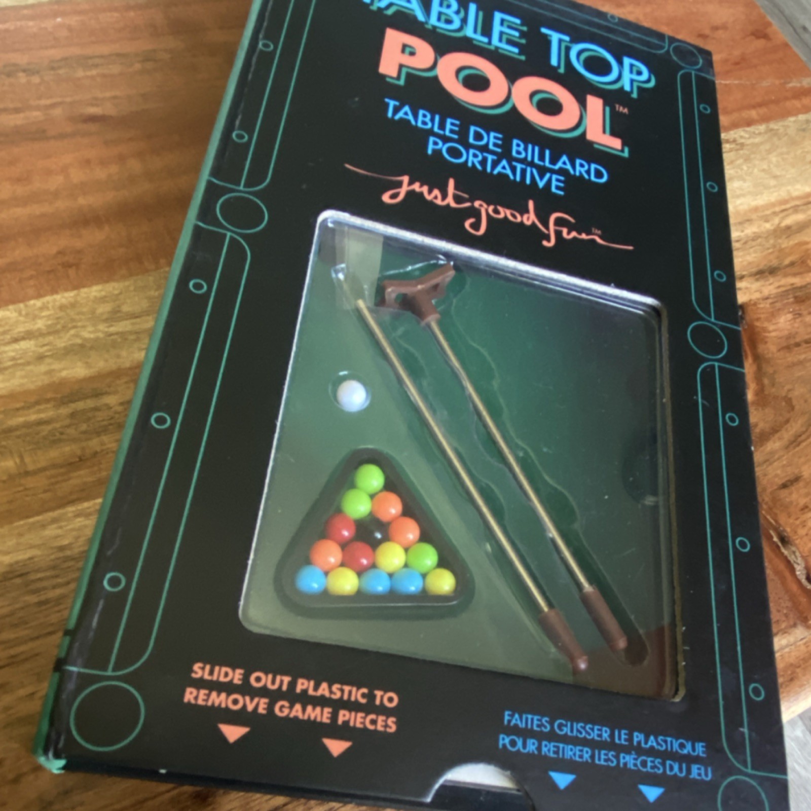 YES designs Table Top Pool Portable Complete Game Set w/ Balls, Cues & Rack