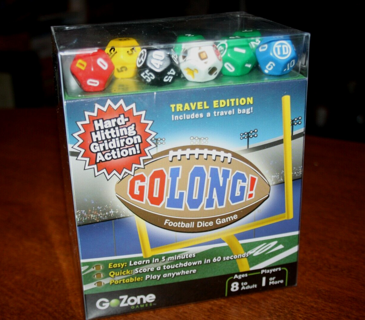 GoLong! Football Dice Game Travel Edition with Travel Bag – GoZone Games 2008