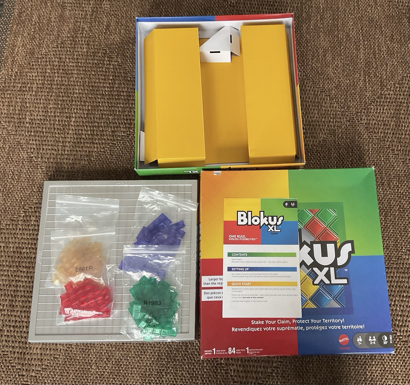 Mattel Games Blokus XL Board Games for Family Night Open And Damaged Box See Pic