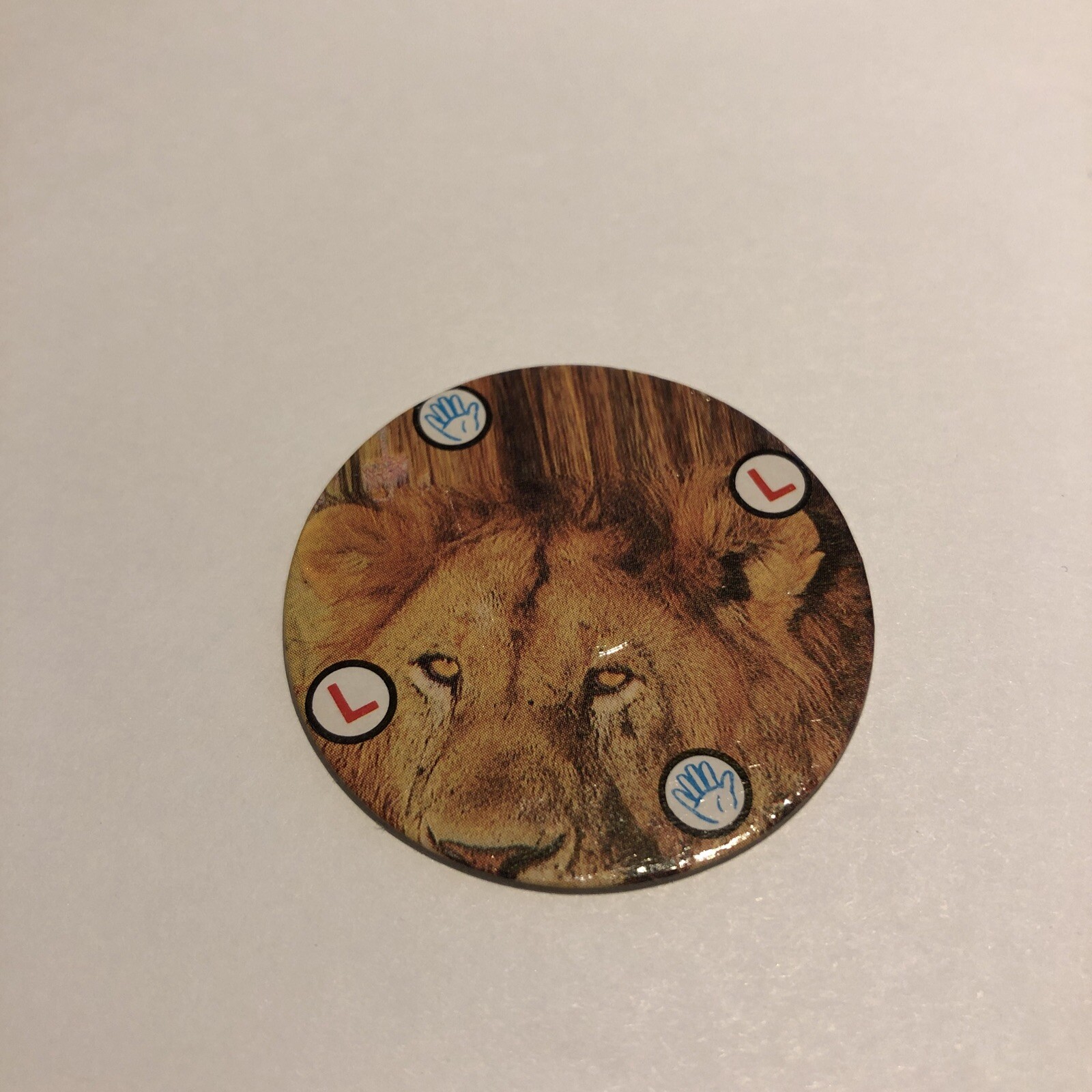 Vintage 1990s POG Lion L Hand Animal HTF RARE Game Toy Big Cat Mane Male Zoo