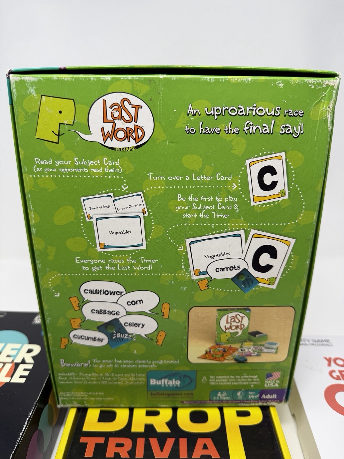 5 Adult Party Board Games (14-18+) Last Word, Drop Trivia, Etc. 2-3+ Players