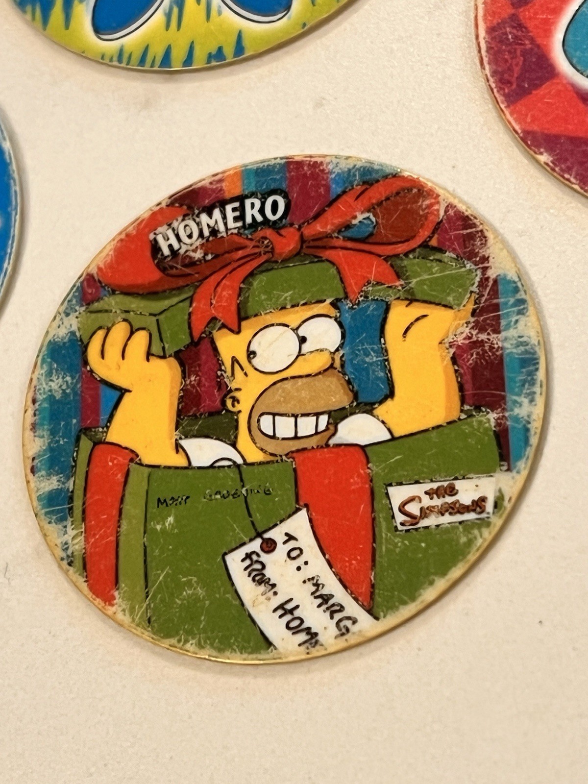 Rare Lot Of 12 Sabritos Mexico THE SIMPSONS Tazos Taso Pogs BART Marge Apu Lisa