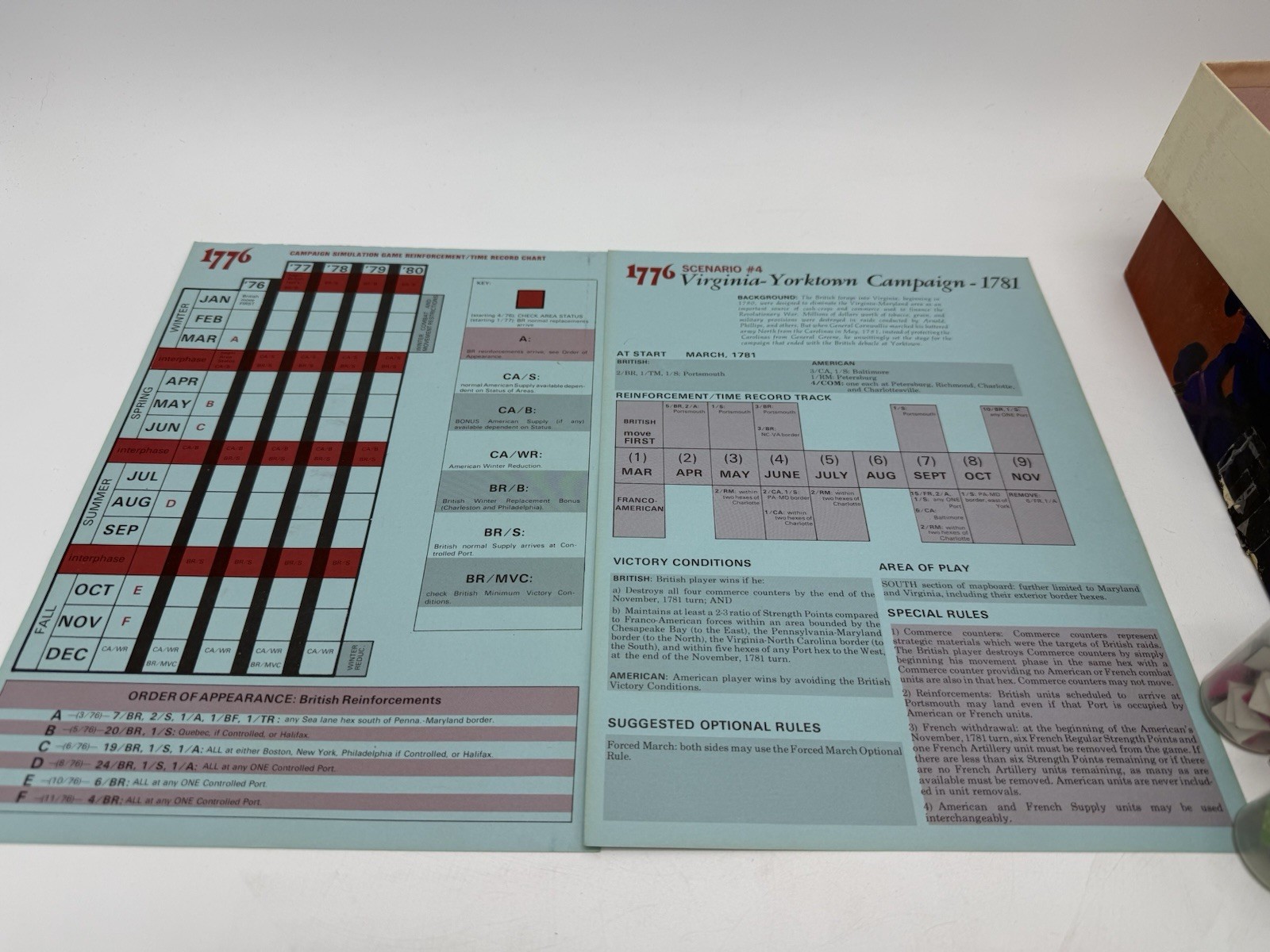 Avalon Hill 1776 Board Game American Revolutionary War Vintage 1974 Strategy