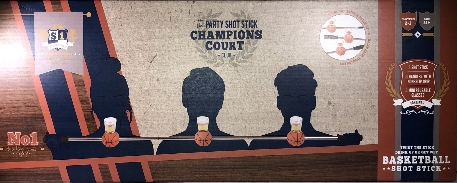 Party Shot Stick Champions Court Club Drinking Game Basketball Shot Glasses NEW