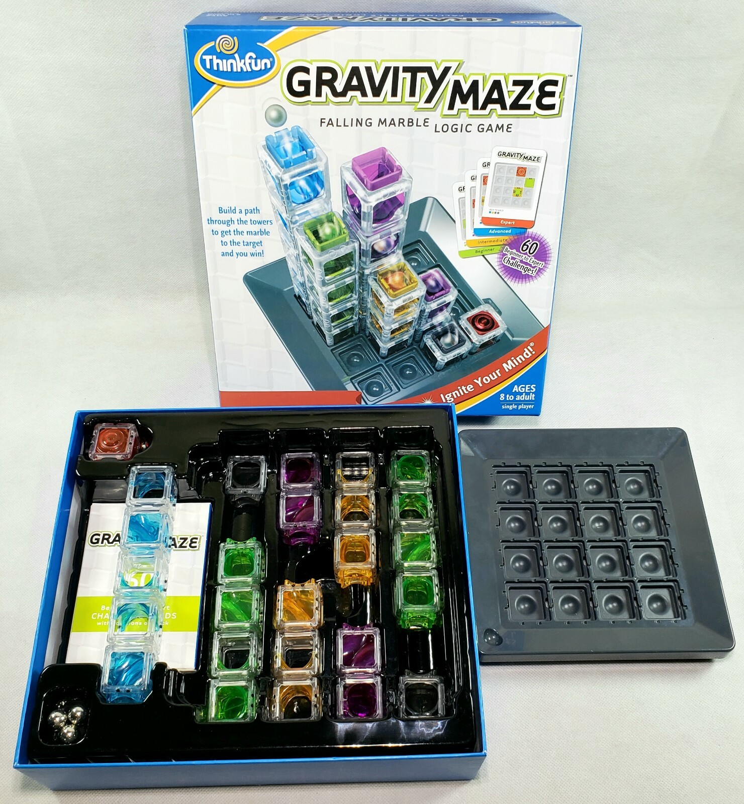GRAVITY MAZE Falling Marble Board Game – COMPLETE – 2014 Thinkfun