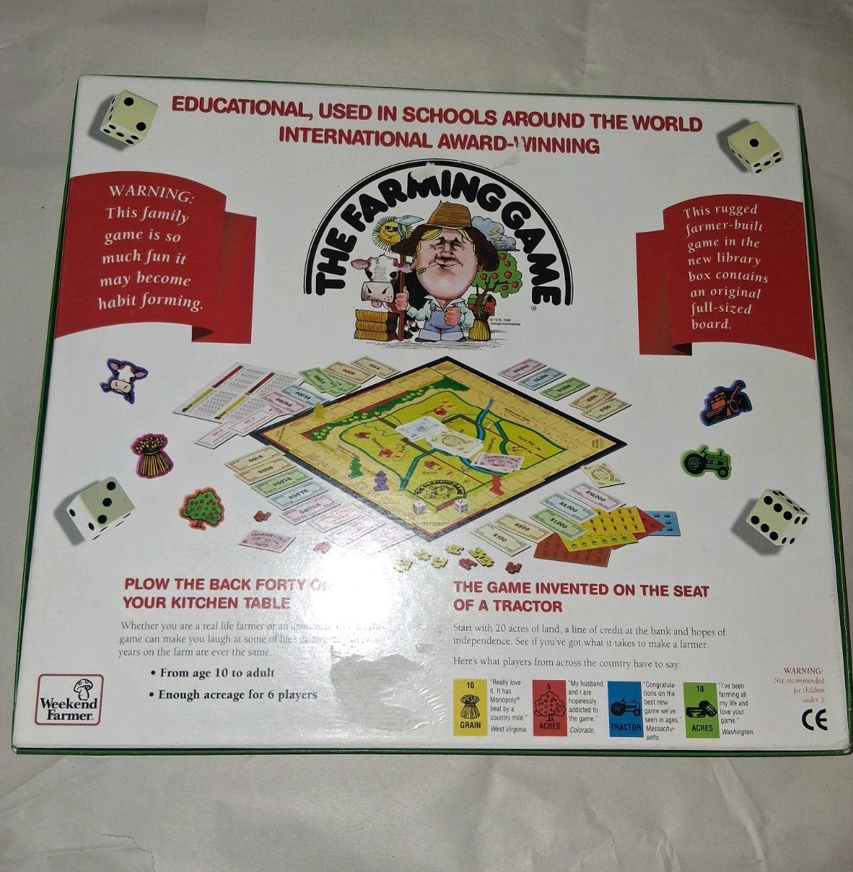 The Farming Game VINTAGE BOARD GAME The Weekend Farmer Co. Harvest 1996