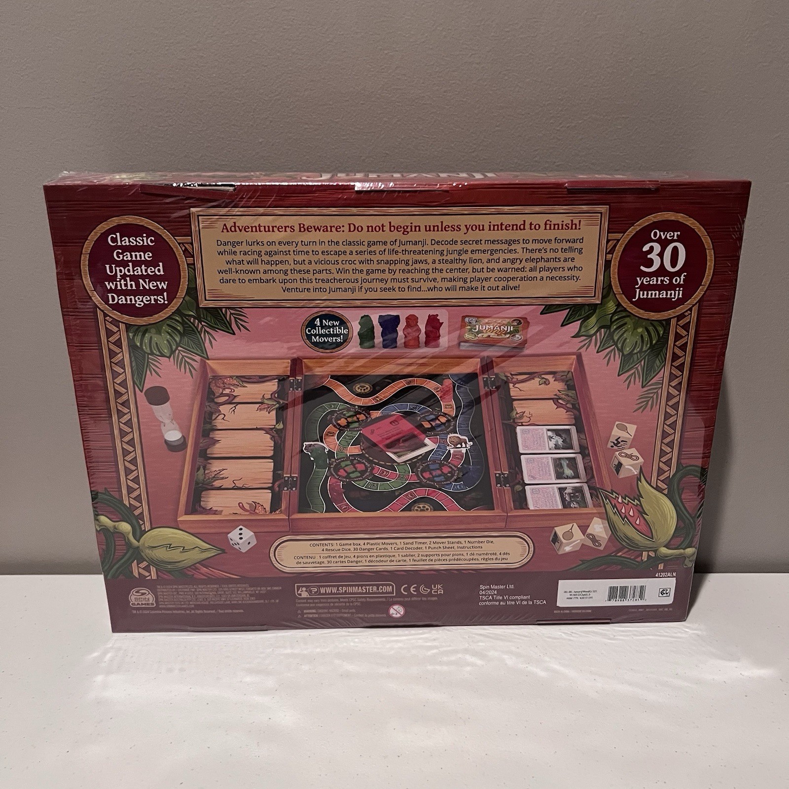Jumanji 30th Anniversary Board Game Spin Master New Sealed 2-4 Players