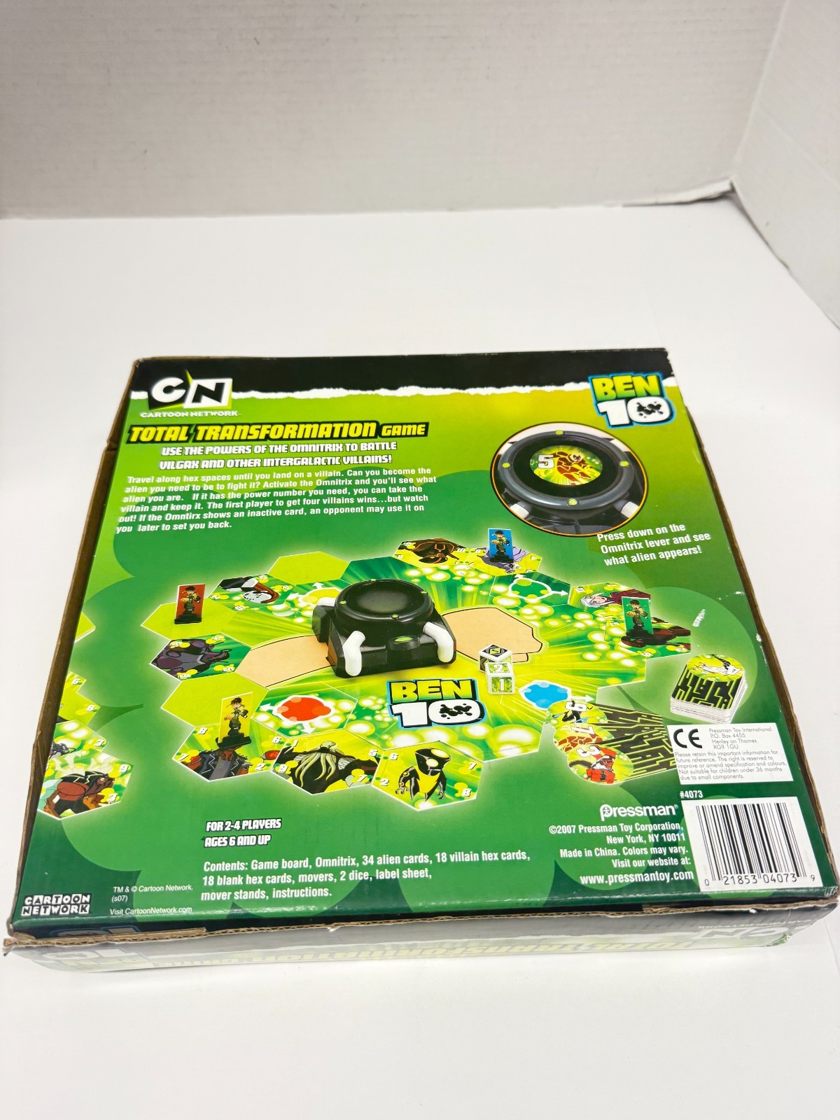 Ben 10 Total Transformation Board Game Cartoon Network Omnitrix Spinner