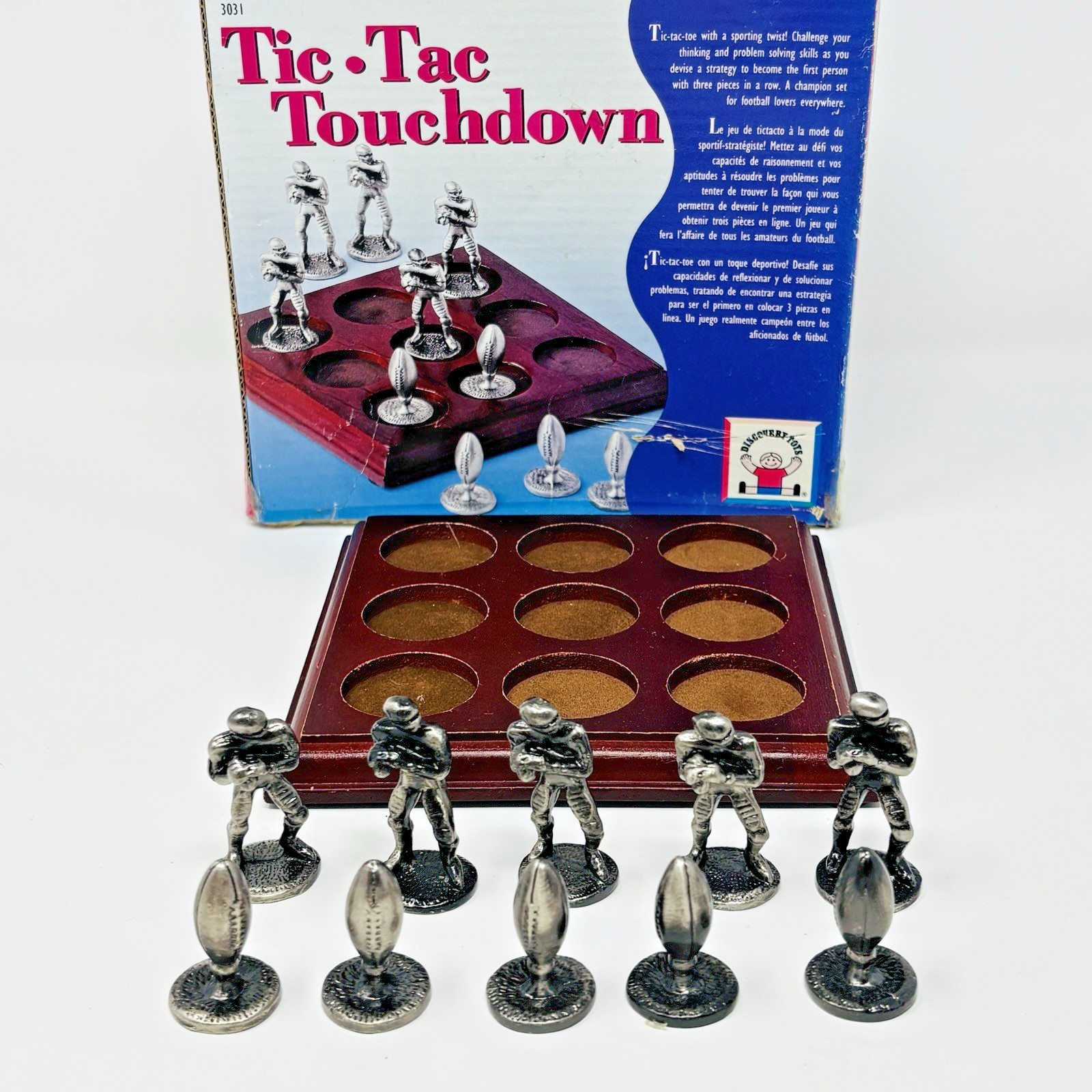 Discovery Toys Tic Tac Touchdown Pewter Figurines Football Dad Gift Game RARE