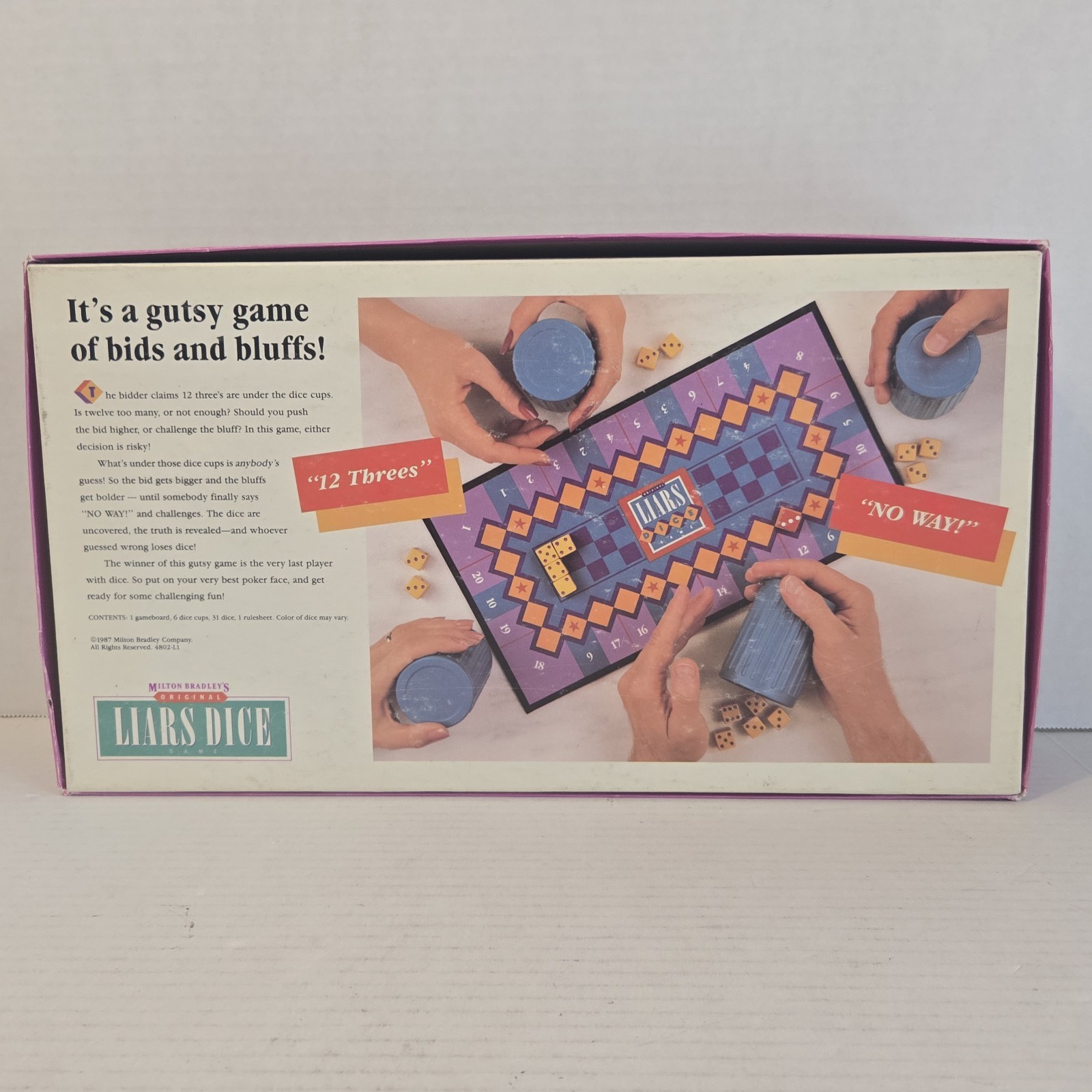 Vintage LIARS DICE Game 1987 Milton Bradley **COMPLETE**