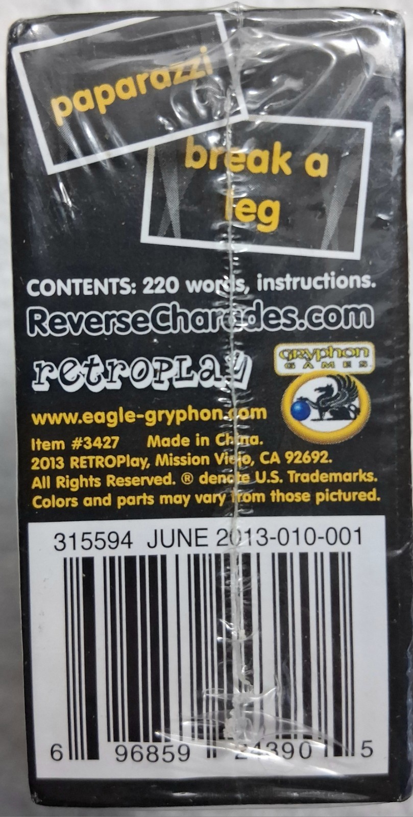Reverse Charades Hollywood Edition Brand New/ Sealed