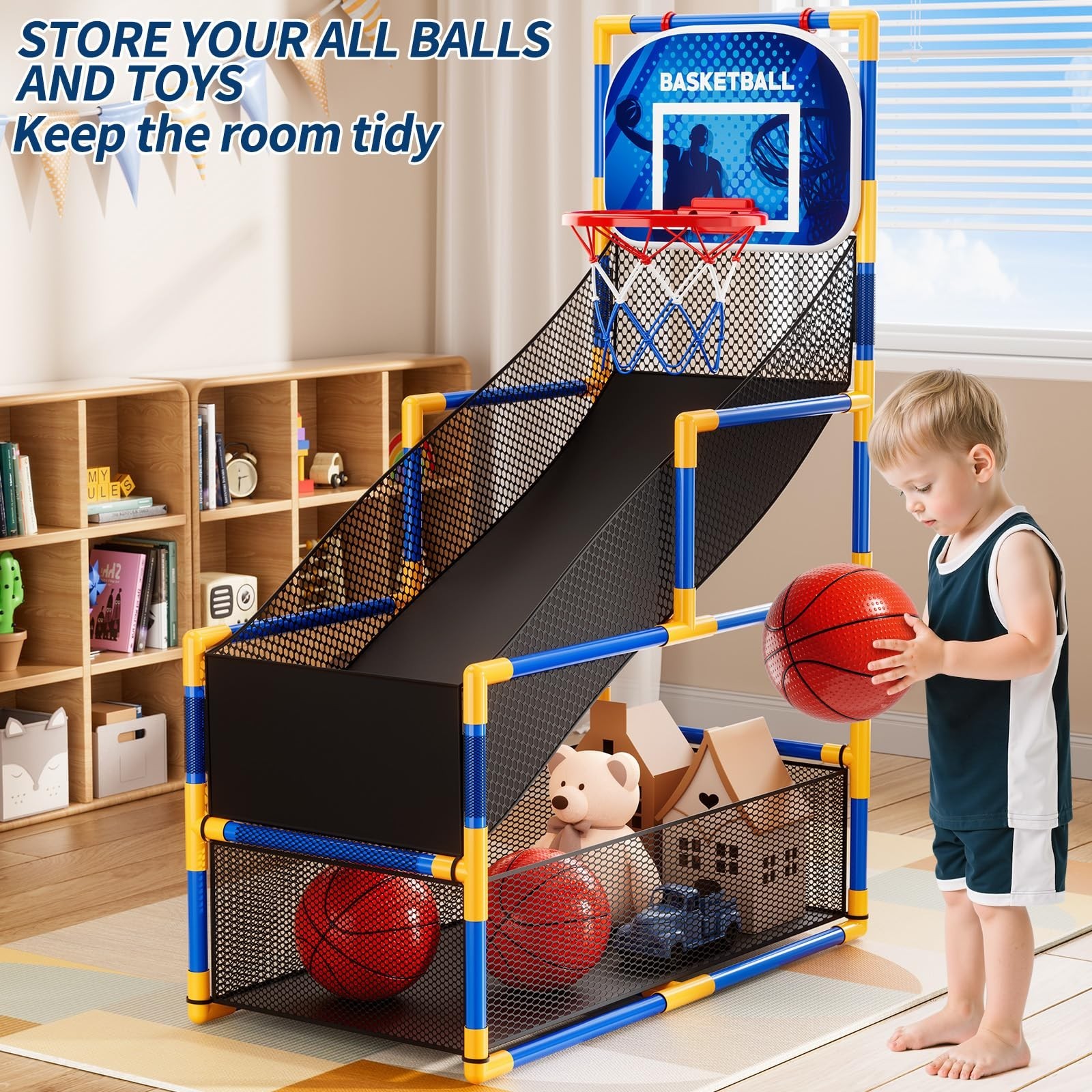 NIPLOOOW Arcade Basketball Game Set for Kids 3-12 Years Old, Kids Basketball …