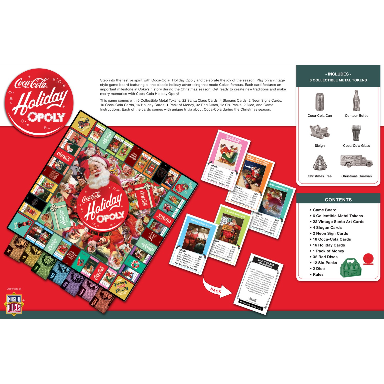 MasterPieces – Coca-Cola Holiday Opoly Family Board Game