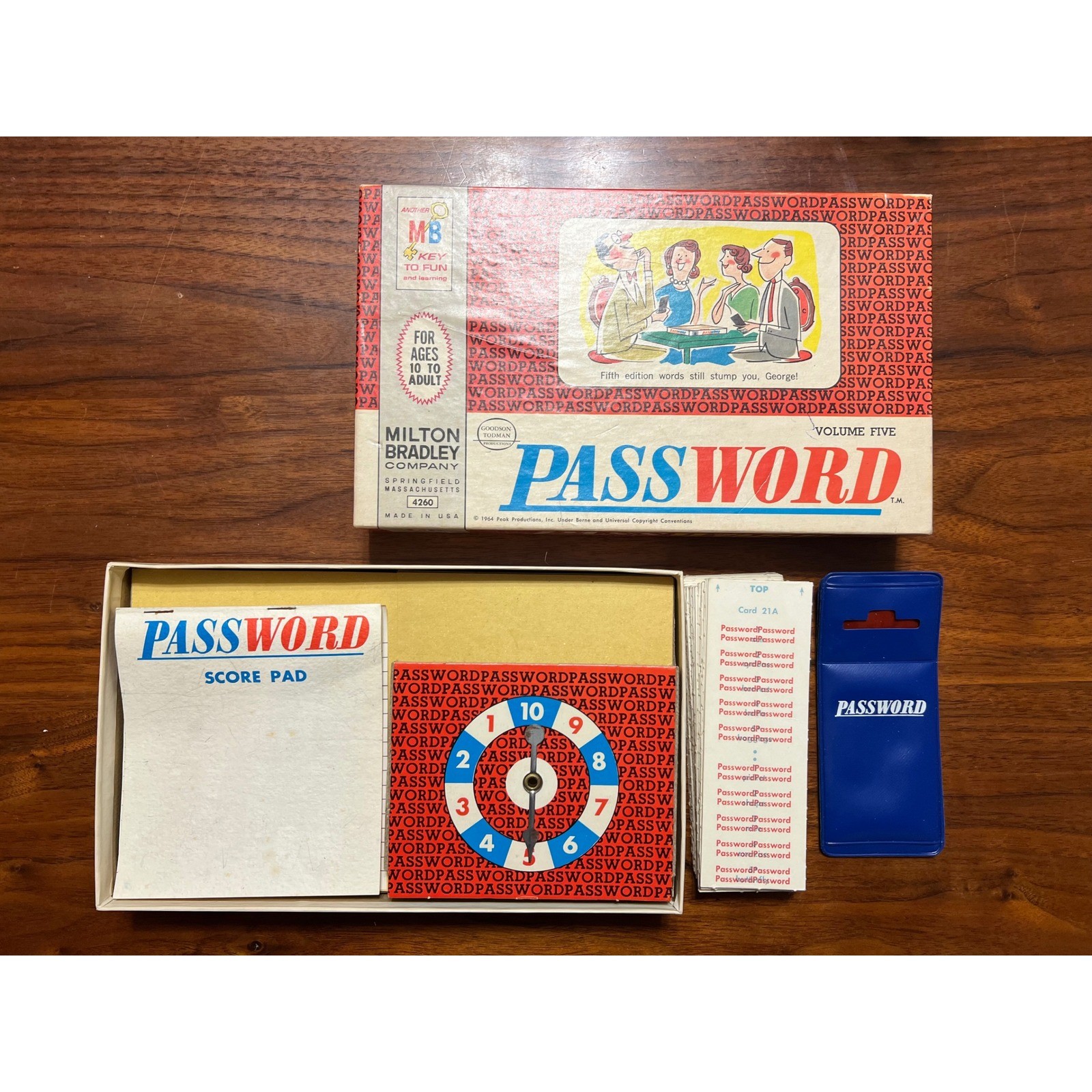 VTG Milton Bradley Password Volume Five Board Game 1964 5th Edition