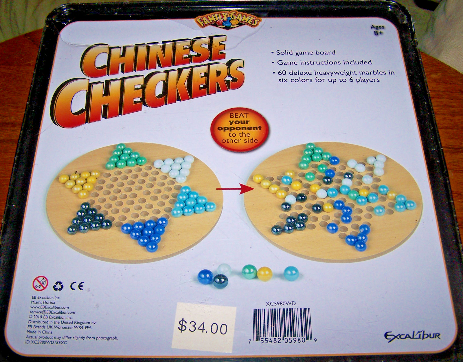 CHINESE CHECKERS – Family Games – Excalibur – NEW/SEALED!