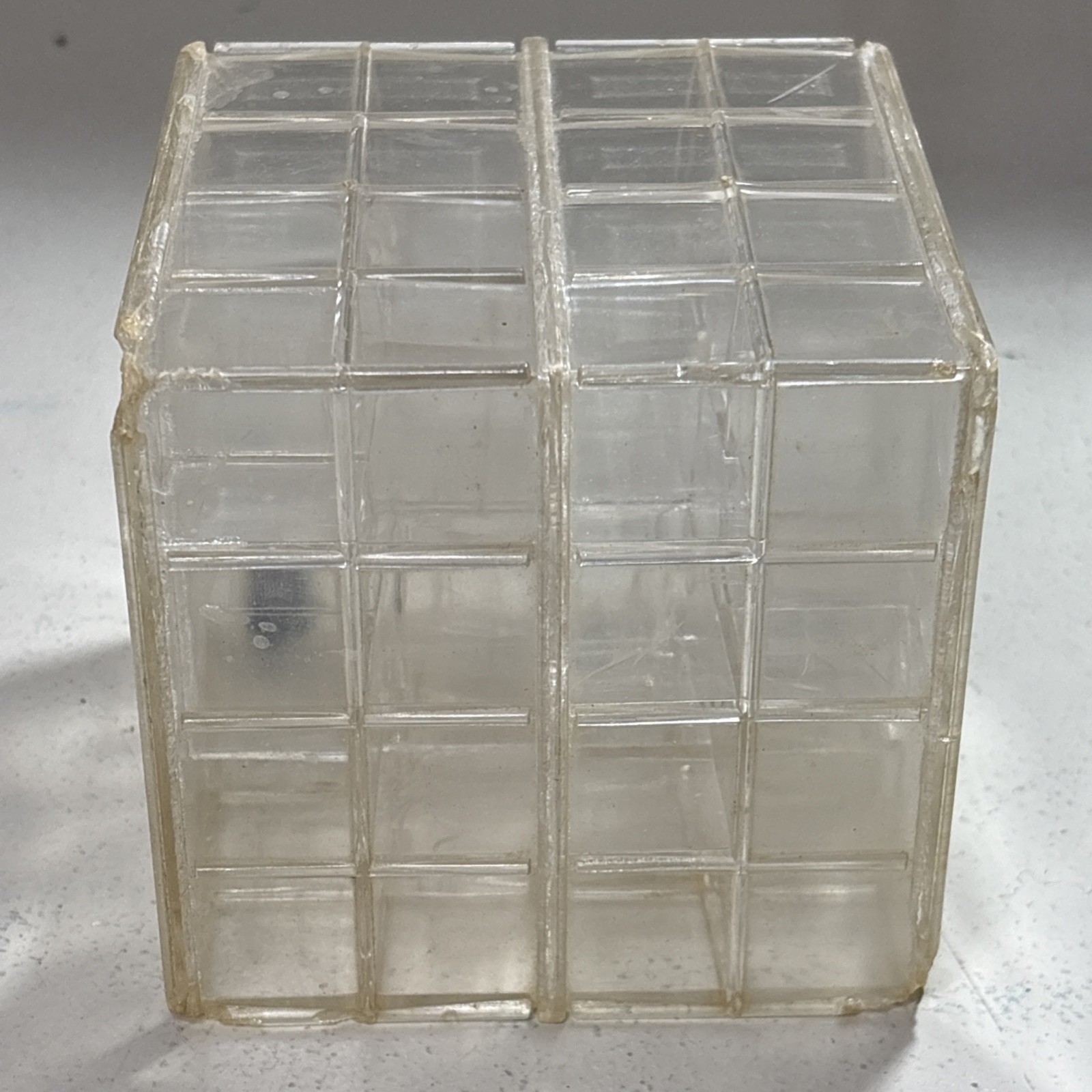 1960’s Milton Bradley Try-It Puzzle Maze Box Game 4″ Cube Vintage w/marble Works
