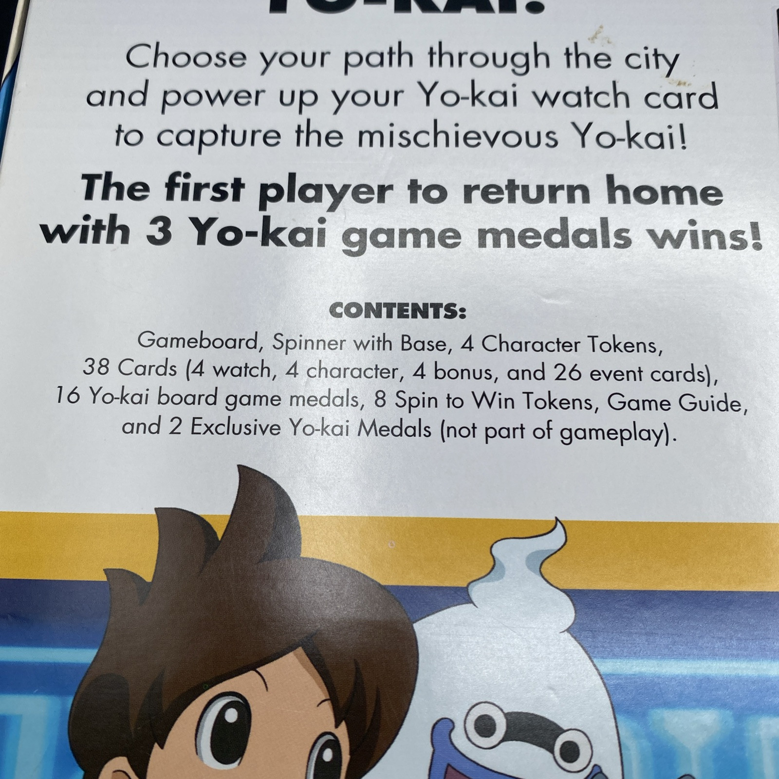 The Game of Life Yo-kai Yokai Watch Edition Board Game Hasbro Complete W Medals