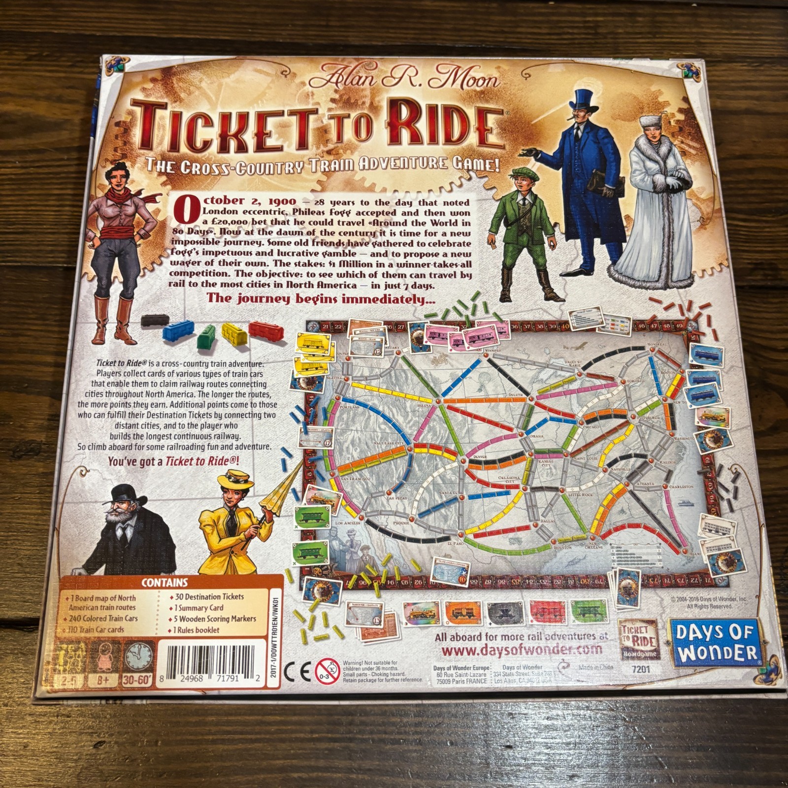 Ticket to Ride Board Game Days of Wonder Alan R Moon North America Complete
