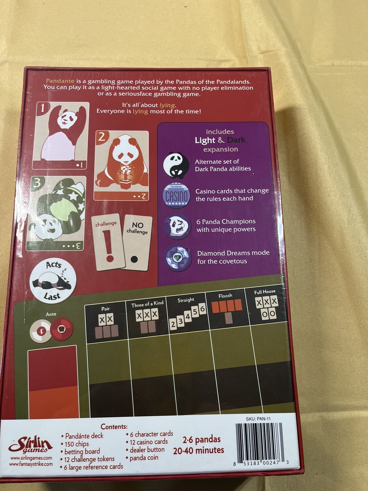 Pandánte 2nd Edition w/ Light & Dark Expansion Sealed New Sirlin Games (2015)