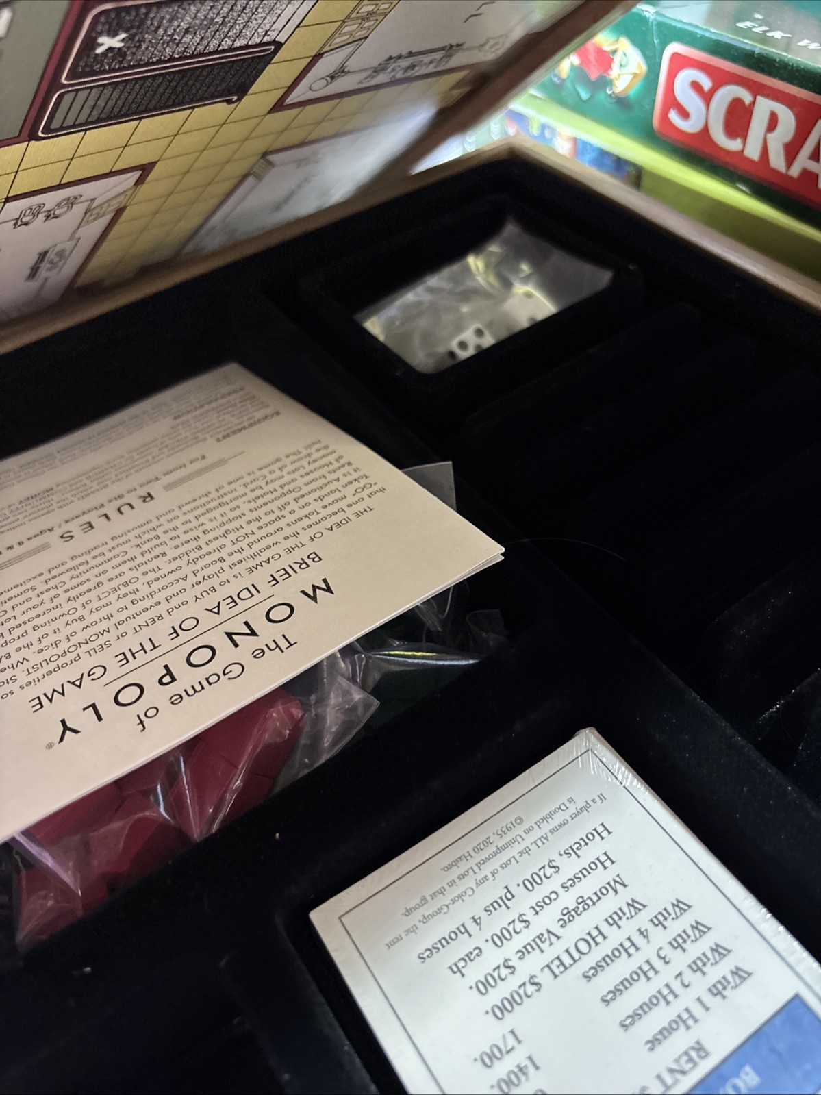 NEW! Monopoly & Clue 2 in 1 Deluxe Wooden Vintage Edition Wood Board Game Set