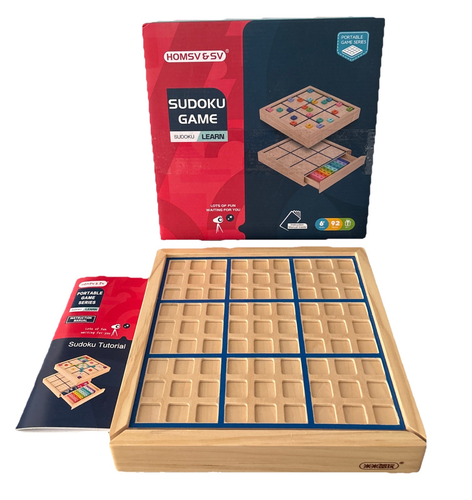 Learn Sodoku Colorful Wooden Game Board W/ Tutorial