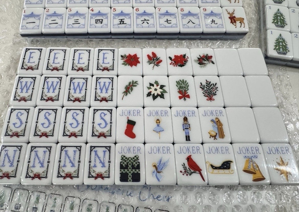 Chinoiserie Cheer Inspired 4-Layer American Mahjong Tiles