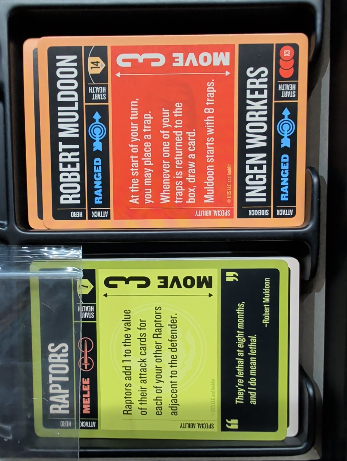 Unmatched Jurassic Park Ingen vs Raptors Board Game Mondo Games COMPLETE