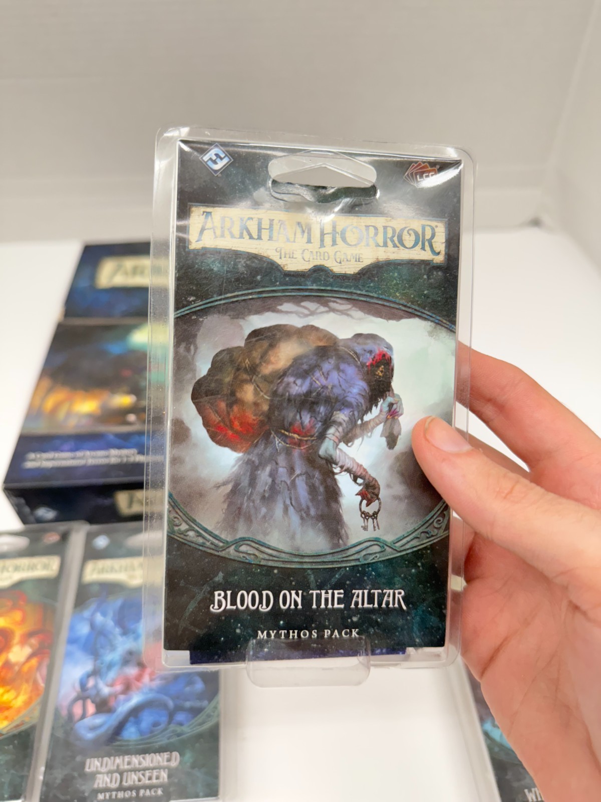 Arkham Horror Core Board Game w/ 4 Mythos Pack Essex Doom Blood Altar Dimension