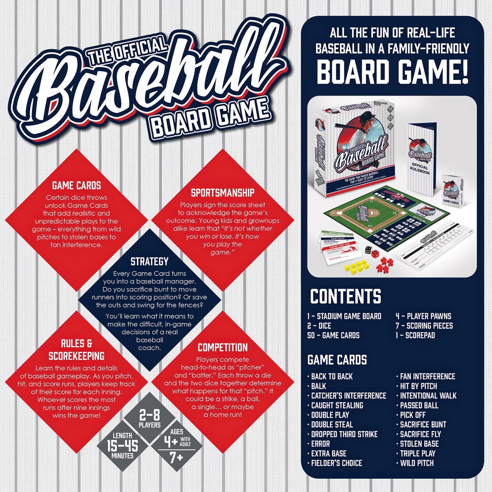 MasterPieces Baseball Dice Board Game – Realistic Gameplay, Family Fun for Ad…