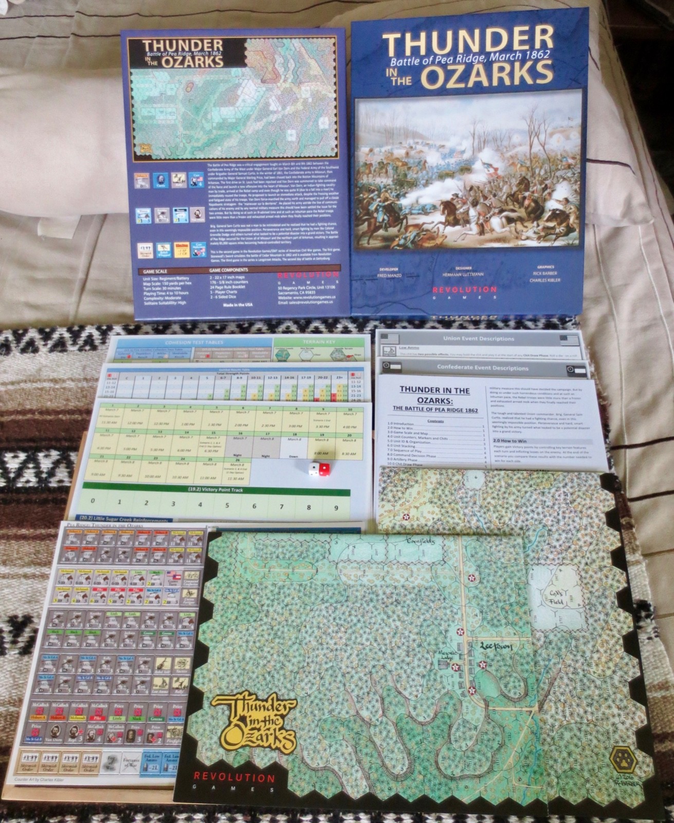 Thunder in the Ozarks Battle for Pea Ridge, March 1862 Revolution Game unpunched