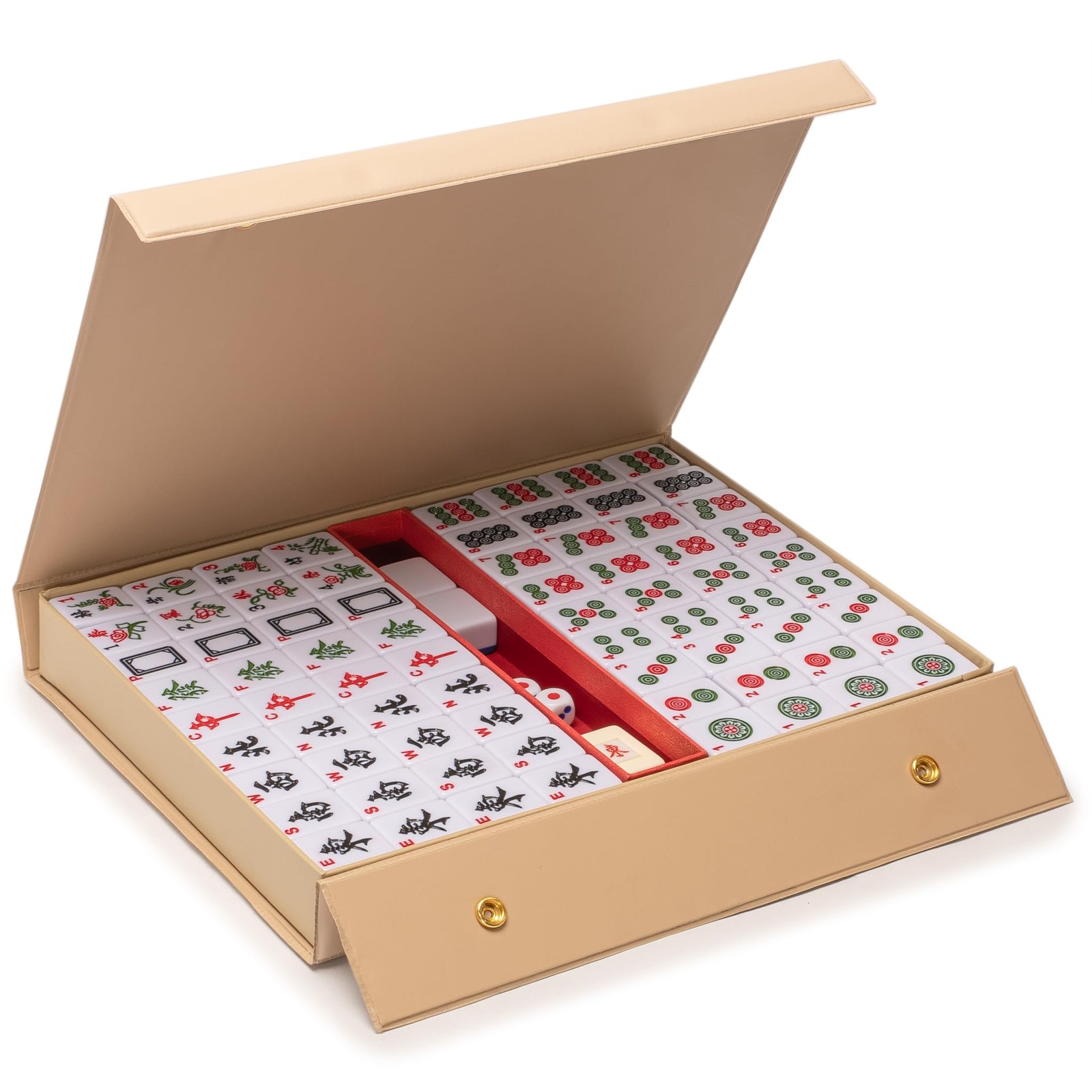 Yellow Mountain Imports Chinese Mahjong Set, “Aureum Spring” with 146 Medium …