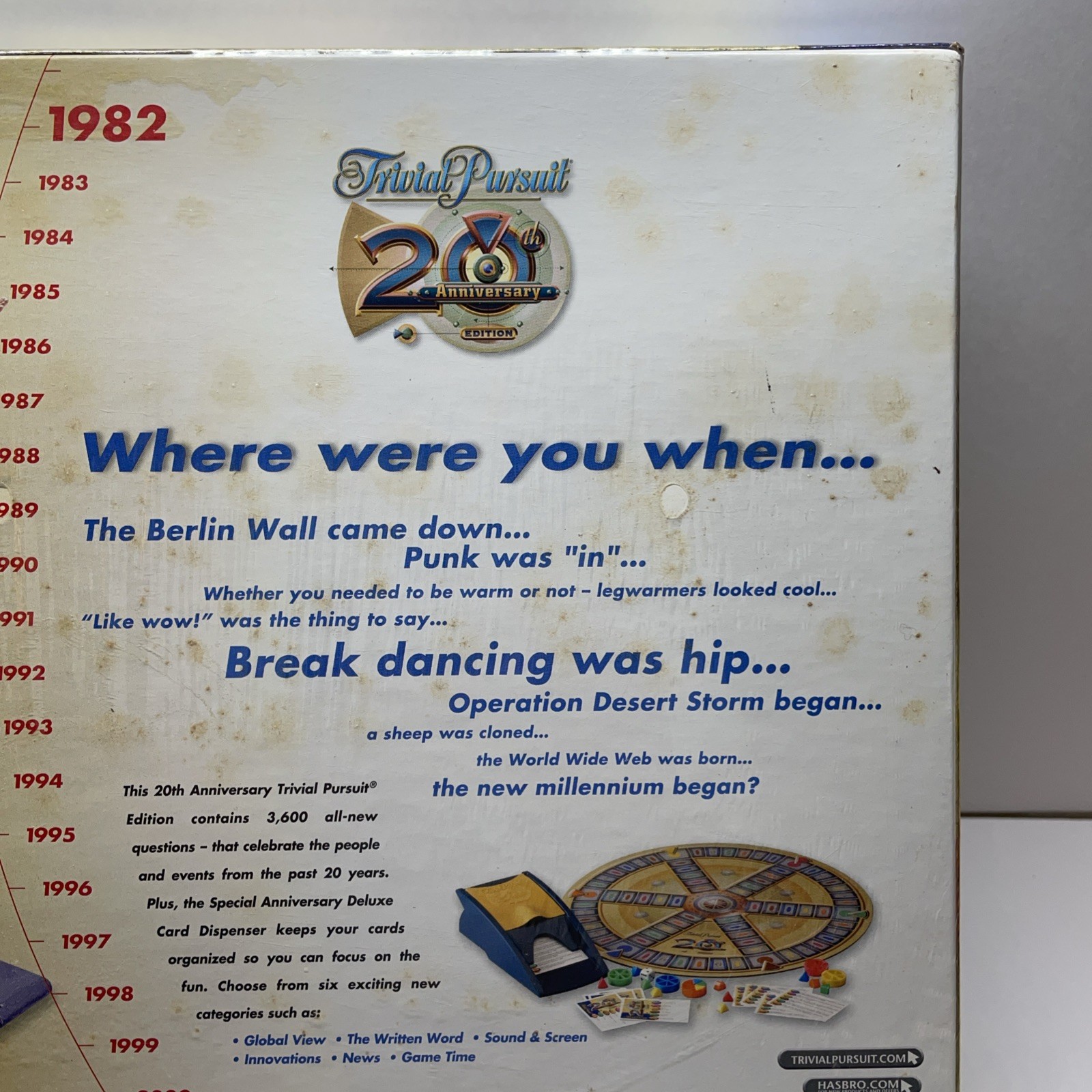 Trivial Pursuit 20th Anniversary Edition Board Game Hasbro 2002 USA New