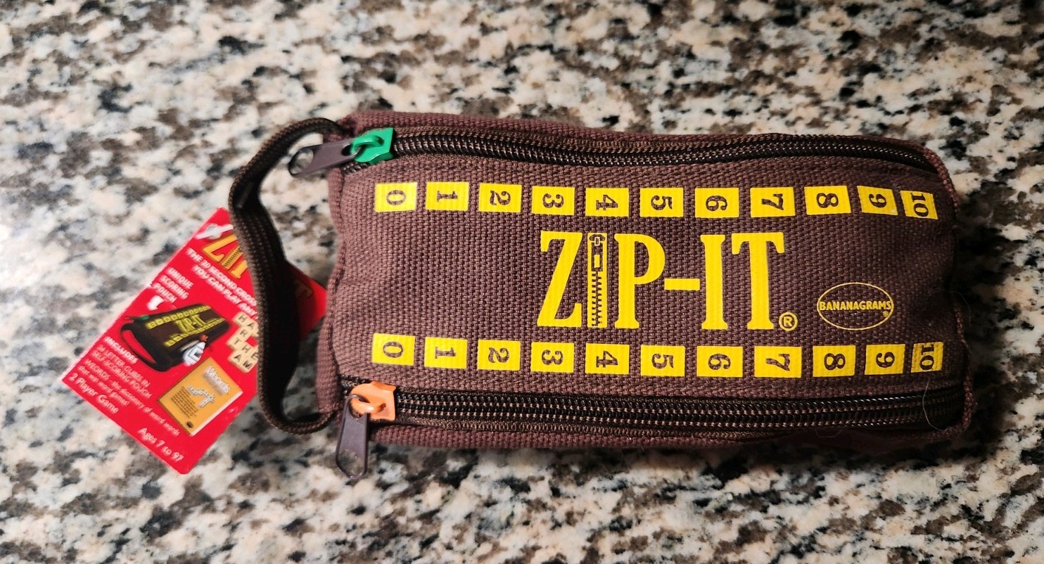 ZIP-IT Word Game Bananagrams New (20 Second Crossword Tile Race – 2 Player)