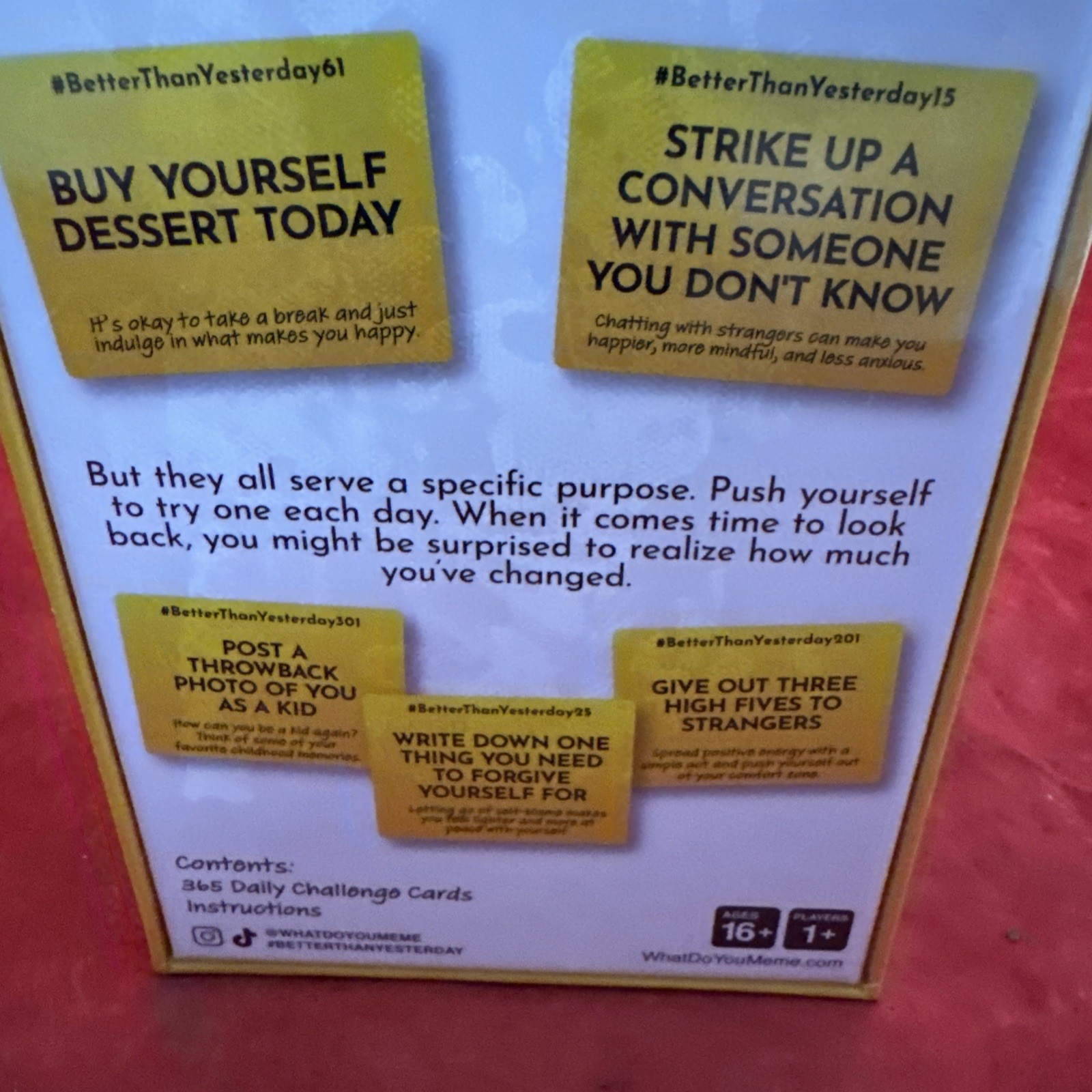 Better Than Yesterday Card Game Of 365 Daily Challenges Confidence Building