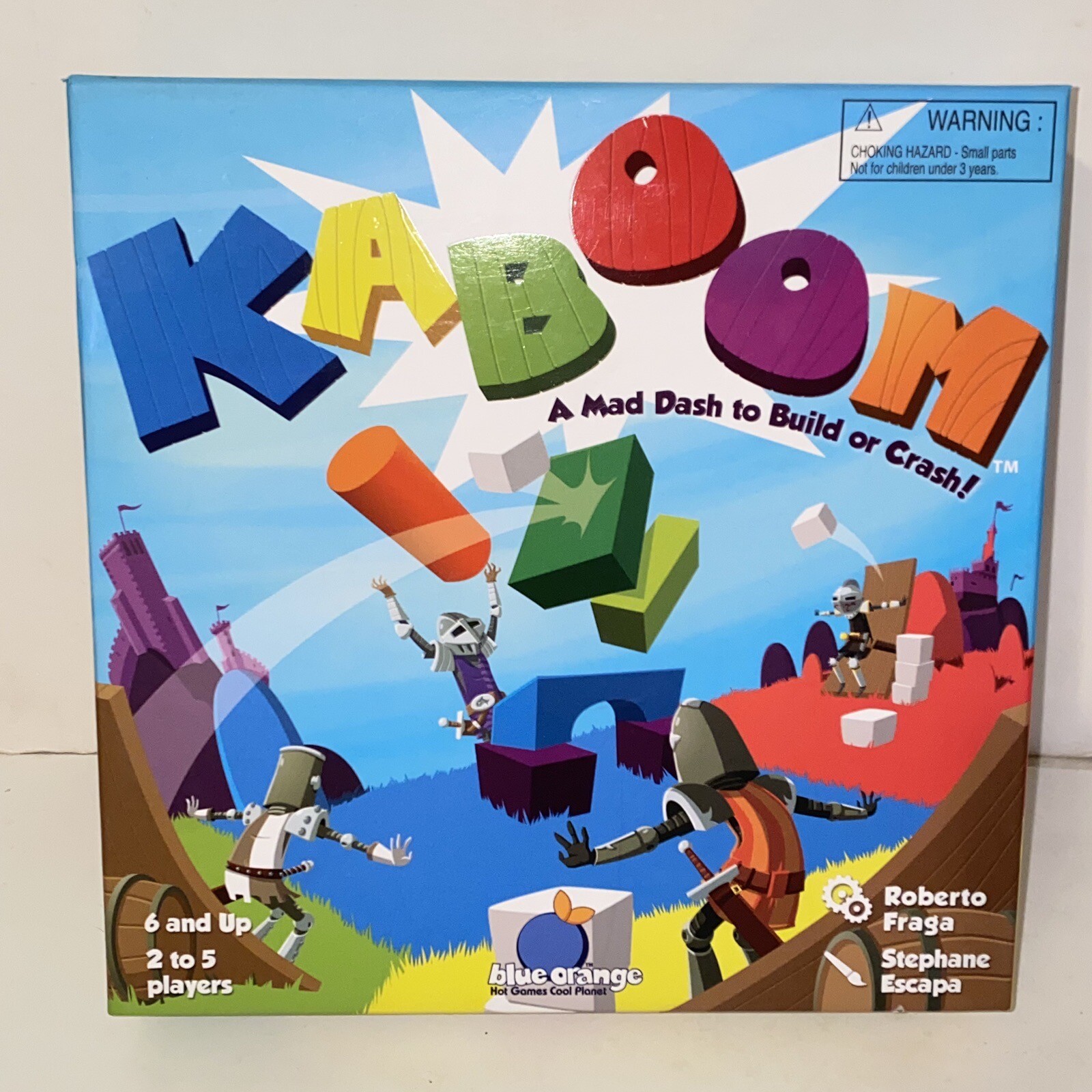 2013 Kaboom A Mad Dash To Build Or Crash Board Game Blue Orange Games Complete