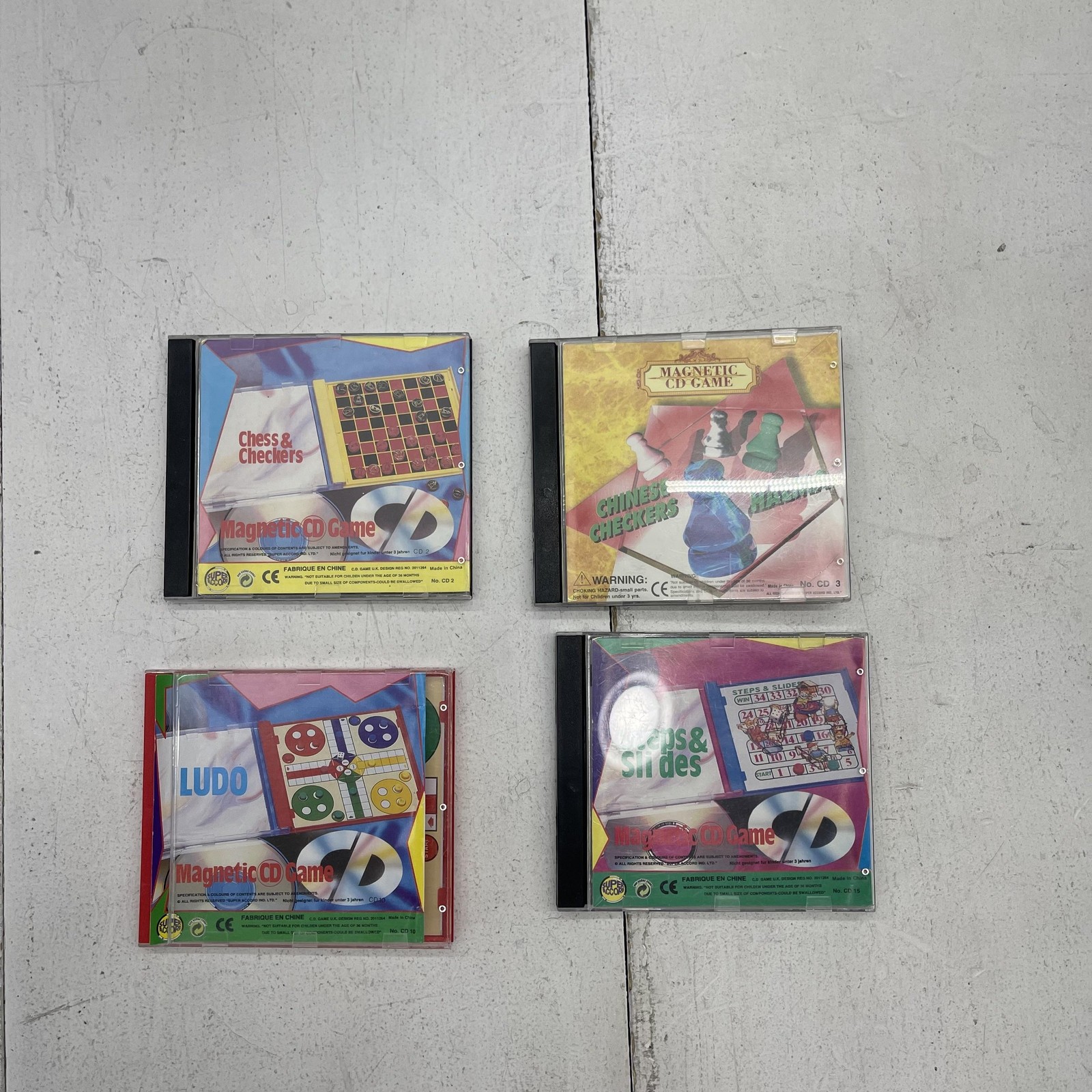 Magnetic CD Travel 4 Game Lot Chess Ludo Chinese Checkers Halma Steps & Slides