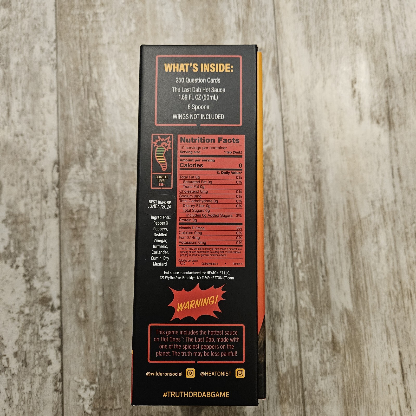 Hot Ones Truth or Dab The Game – (Hot Sauce EXPIRED) Ages 17 Plus 3-6 Players