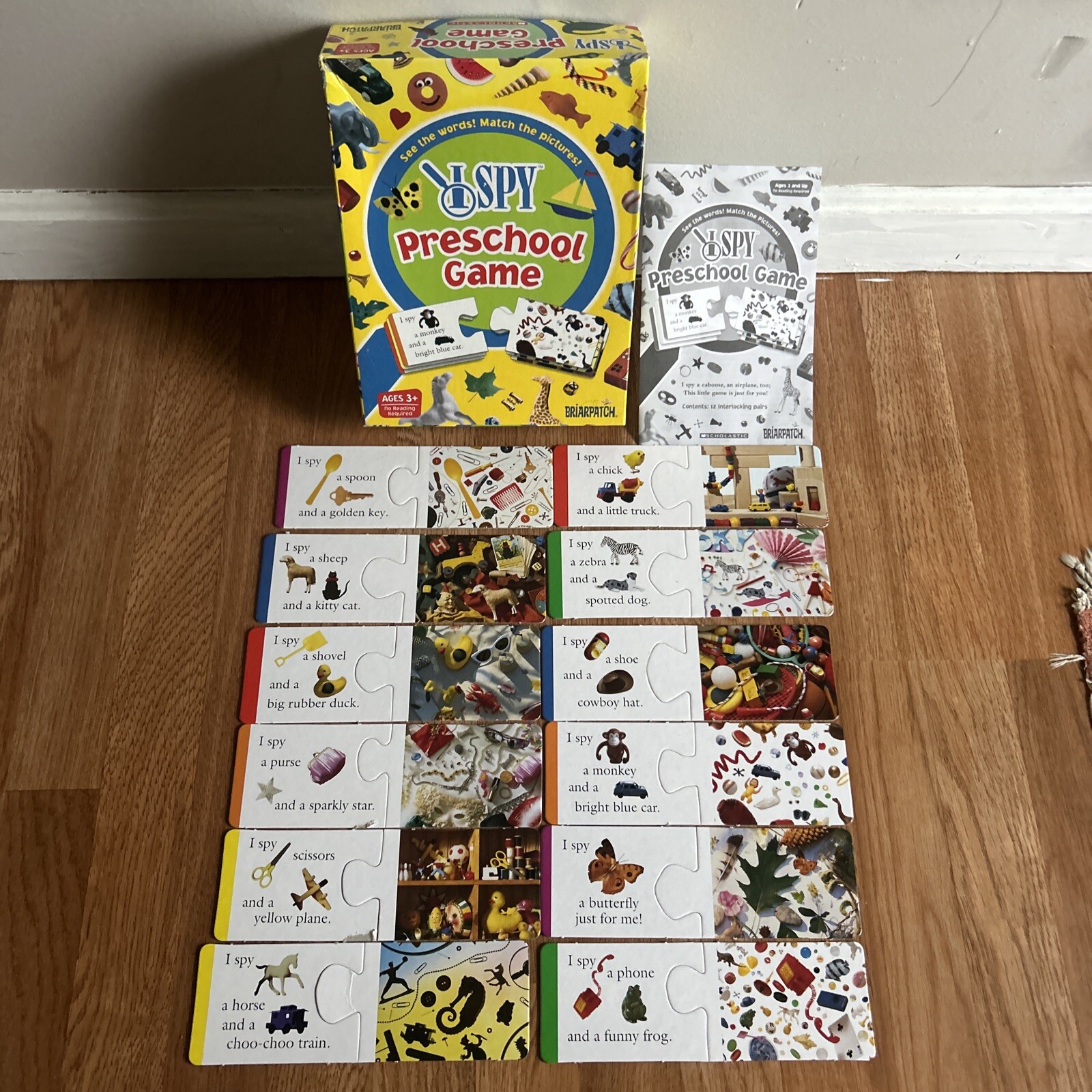 Briarpatch Scholastic ~ I Spy Preschool Game PLAY & LEARN ~ See Words Match Pic