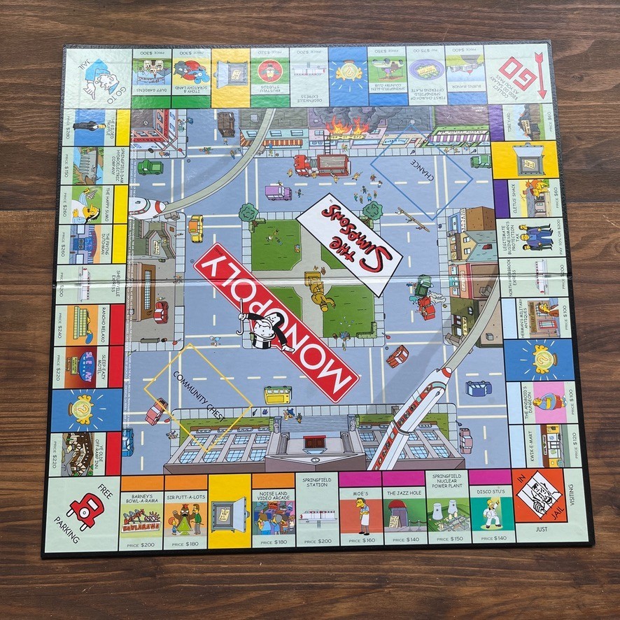 Monopoly The Simpsons Board Game 2001 Preowned Good Condition Missing 1 Card