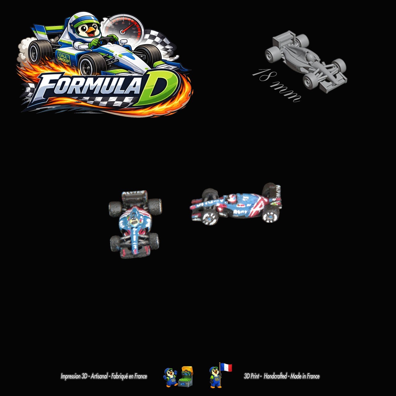 10 miniatures de Formule 1 – Formula D / Formule Dé (F1 18mm unpainted)