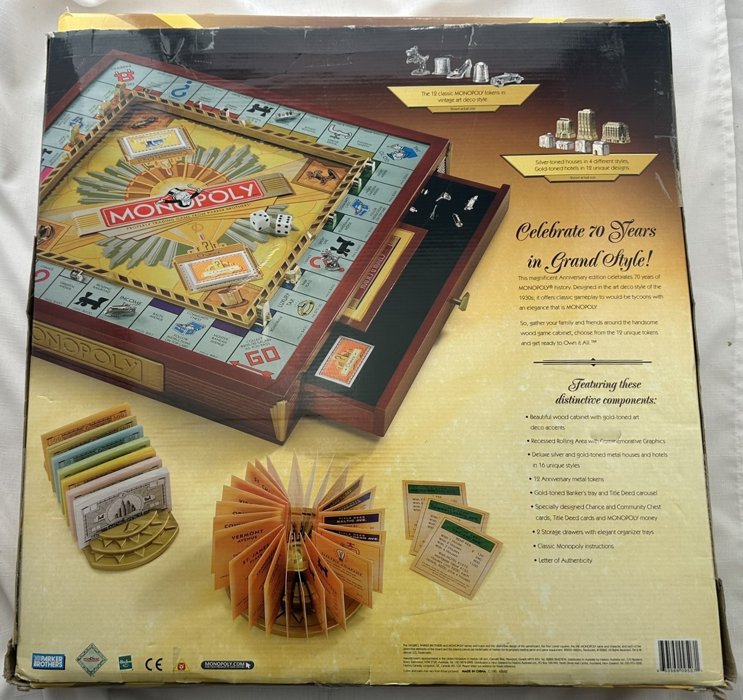 2005 Monopoly 70th Anniversary Premiere Edition Hasbro Complete Great Condition